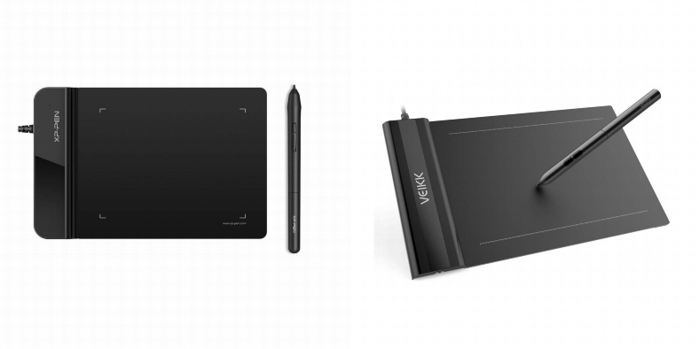 Side by side comparison of XP-Pen G430S and VEIKK S640 drawing tablets.