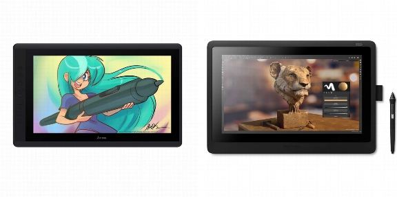 Side by side comparison of Artisul D16 and Wacom Cintiq 16 drawing tablets.