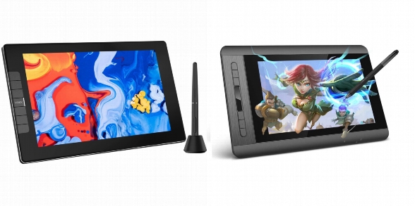 Side by side comparison of VEIKK VK1200 and XP-PEN Artist12 drawing tablets.