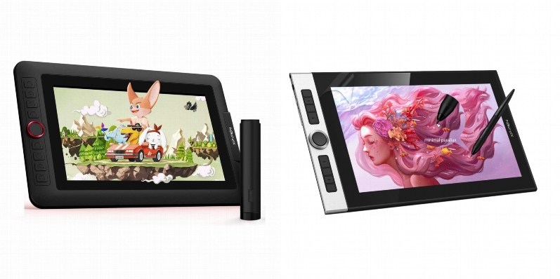Side by side comparison of XP-PEN Artist12 Pro and XP-PEN CR Innovator 16 drawing tablets.