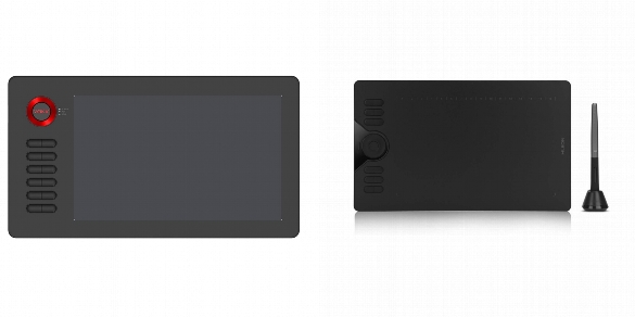 Side by side comparison of VEIKK A15 and Huion HS610 drawing tablets.