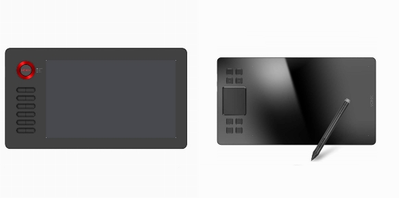 Side by side comparison of VEIKK A15 and VEIKK A50 drawing tablets.