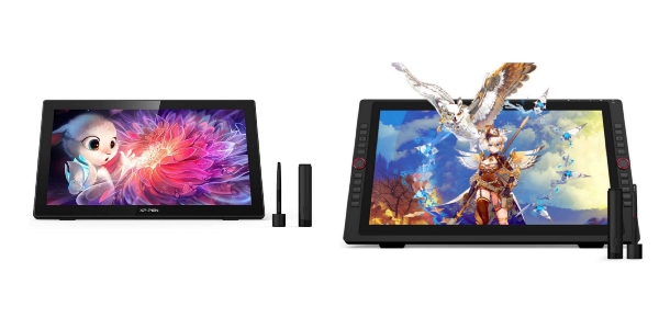 Side by side comparison of XP-PEN Artist22 2nd and XP-PEN Artist22R Pro drawing tablets.